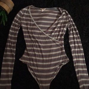 Striped women's one piece top